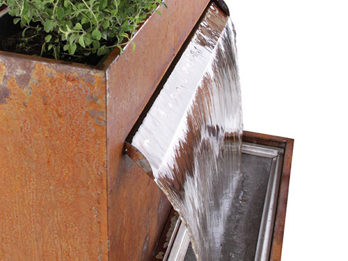 Multifunktions-wasserfall-Metallgarten-Verzierungen Corten Stahlmit Pflanzer