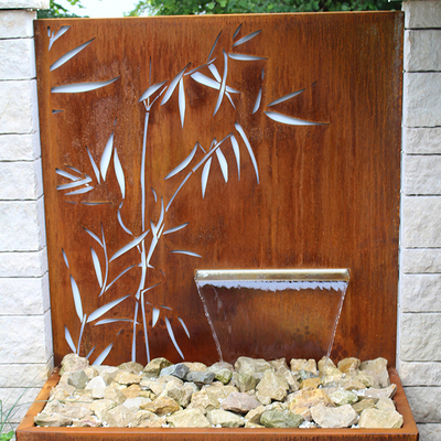 1500x1000x600mm schnitt rustikaler Corten Stahlwasser-Brunnen mit Laser Schirm-Platte
