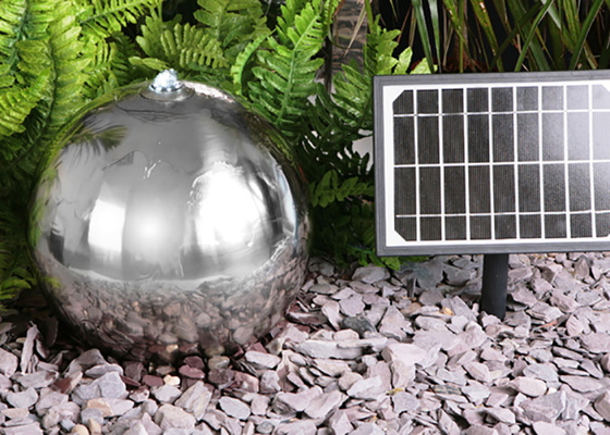 70cm Metallgarten verziert Edelstahl-Bereich-Wasser-Eigenschaft mit LED-Lichtern
