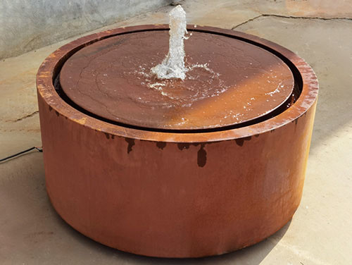 Verziert dekorativer Garten Durchmessers 600mm Metallstahlgrundwasserspiegel Corten