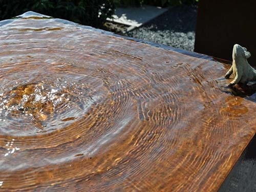 1100mm verziert quadratischer Metallgarten Stahlwasser-Eigenschaft Corten
