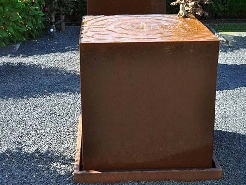 1100mm verziert quadratischer Metallgarten Stahlwasser-Eigenschaft Corten