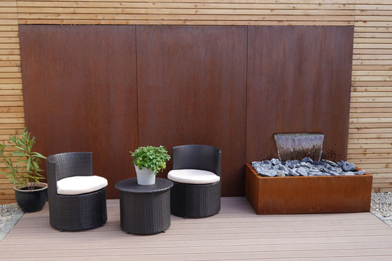 1800mm verziert Antikorrosions-Metallgarten Stahlwasser-Abflussrinne Corten