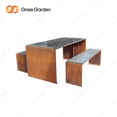 Soem-ODM-Willkommens-Rusty Red Outdoor Metal Furniture-Metallpark-Bank