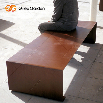 Stahlbank 1800mmx510mm Metallmöbel im Freien Corten für öffentliche Plätze
