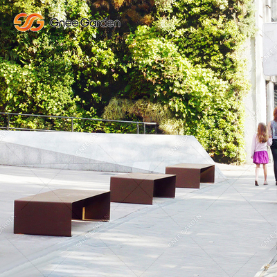 Stahlbank 1800mmx510mm Metallmöbel im Freien Corten für öffentliche Plätze