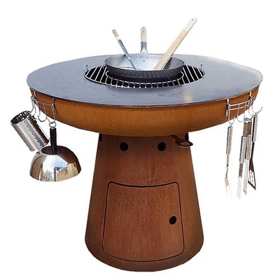 Corten Stahlc$kochen im Freien grillt 100cm Corten Stahlfeuer Pit For Barbecue