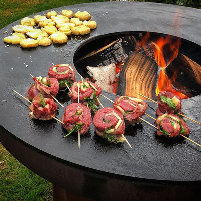 Corten Stahlc$kochen im Freien grillt 100cm Corten Stahlfeuer Pit For Barbecue