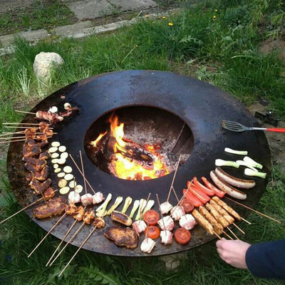 Soem-Service Corten Stahlc$kochen im Freien grillt das hölzerne Brennen