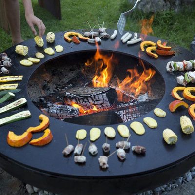 Soem-Service Corten Stahlc$kochen im Freien grillt das hölzerne Brennen