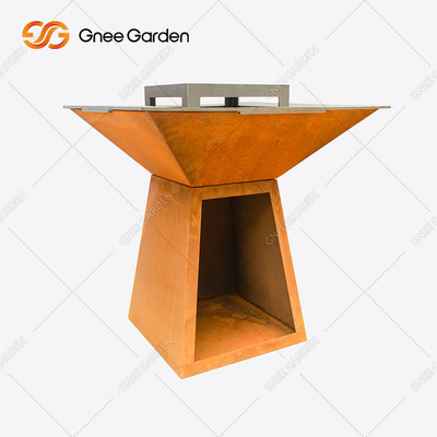 Stahl-GRILL Corten Feuer Pit Grill Trapezoid Shaped Outdoor, der Grills für Garten kocht