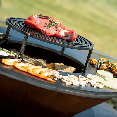 Outdoor Garten Grill Küche Grill Cortenstahl Grill Holzbefeuerung