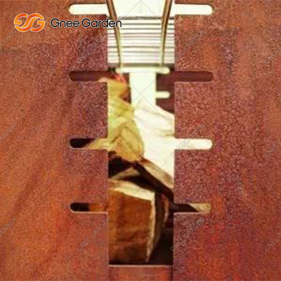 1200mm quadratische Corten Stahl-GRILL Grill-Holzkohle brennend dekorativ