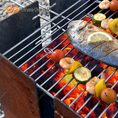 1200mm quadratische Corten Stahl-GRILL Grill-Holzkohle brennend dekorativ
