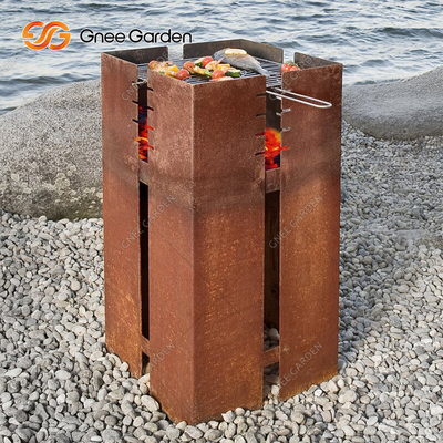 Grillen im Freien aus Corten-Metall, strapazierfähig