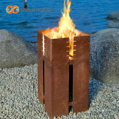 1200mm quadratische Corten Stahl-GRILL Grill-Holzkohle brennend dekorativ
