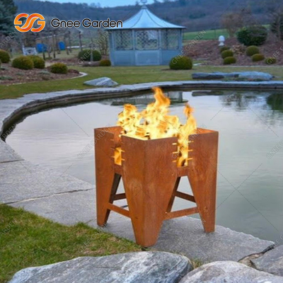 Patio-Küche im Freien, die Cortenstahl-Holzkohle-Grill-Grill-Gewohnheit kocht