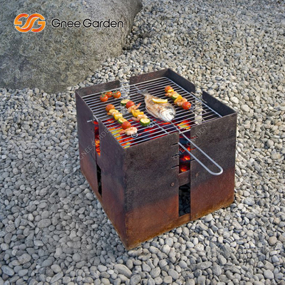 Metall Holzbefeuerter offener Feuerstellen-Grillgrill für das Kochen im Garten im Freien