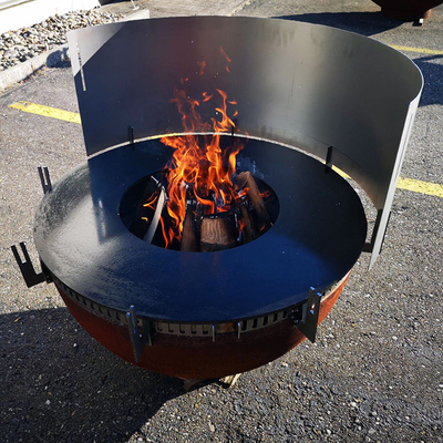 Doppelschichtige tragbare Lagerfeuergrube aus Cortenstahl zum Brennen von Camping-BBQ