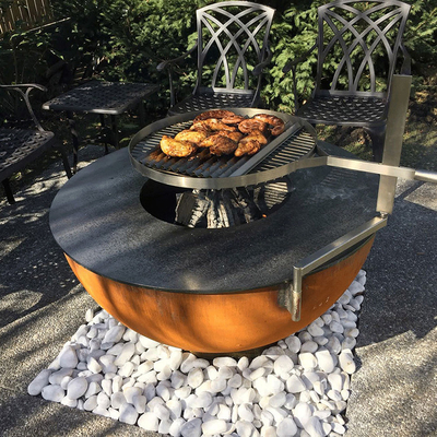 Kampierendes kochendes Stahlgrill-Grill-dekoratives Feuer im Freien Pit Grill Corten