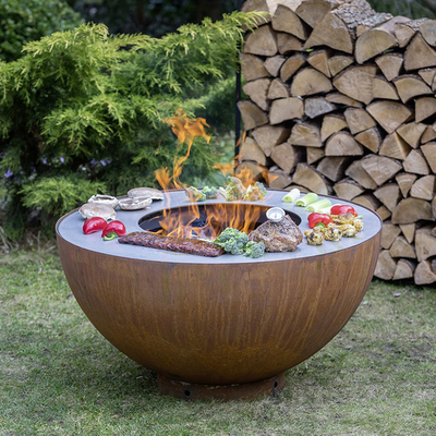 Kampierendes kochendes Stahlgrill-Grill-dekoratives Feuer im Freien Pit Grill Corten