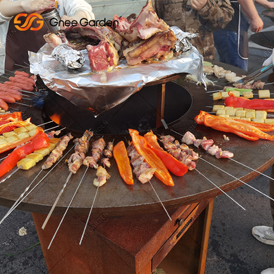 Stahlgarten Corten GRILLEN kochende Grills im Freien antikisieren Feuer-Grube 31,5&quot;