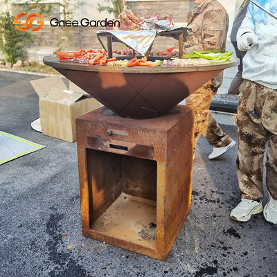 Stahlgarten Corten GRILLEN kochende Grills im Freien antikisieren Feuer-Grube 31,5&quot;