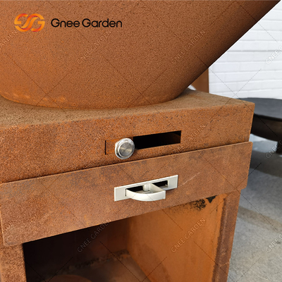 Rusty Color Outdoor-GRILL grillt Holzkohlen-Raucher mit runder Kochplatte Durchmessers 100cm