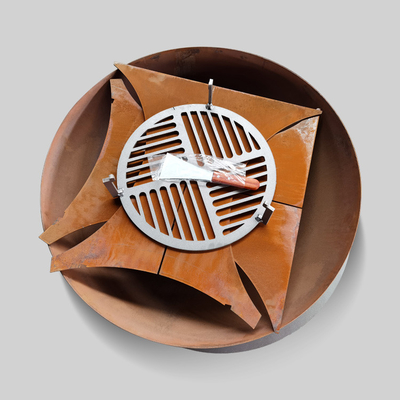 1000mm Corten kochende Stahlgrills im Freien mit abnehmbarer Basis