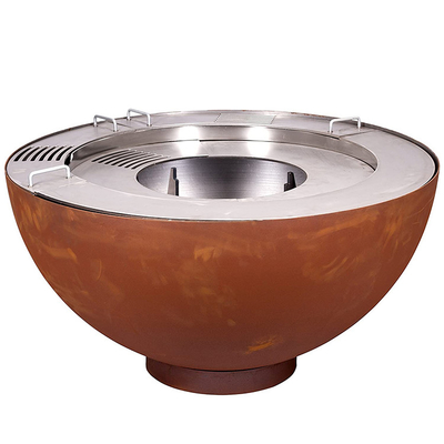 1000mm Corten Stahlfeuer-Grube GRILL im Freien mit kundengebundenem Grill-Ring