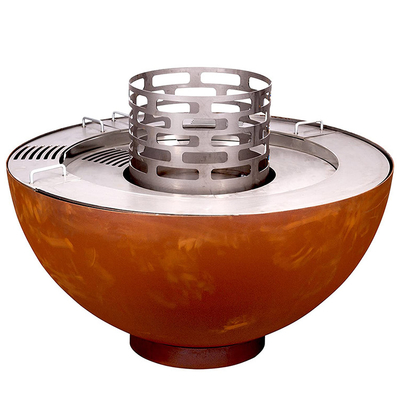 1000mm Corten Stahlfeuer-Grube GRILL im Freien mit kundengebundenem Grill-Ring