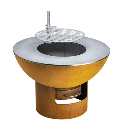 Stahlhochleistungsfeuer Pit Grill 70*70*35 cm runder Rost Corten