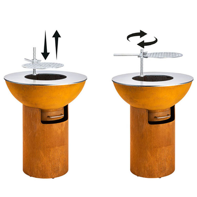 Stahlhochleistungsfeuer Pit Grill 70*70*35 cm runder Rost Corten