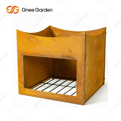 Stahlmetall kampierender Rusty Barbecue Grill Corten für kochendes Gemüse im Freien