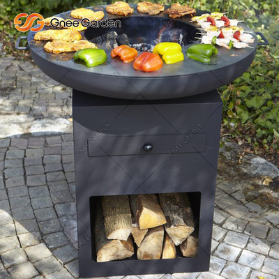 Patio-Küche im Freien, die Cortenstahl-Holzkohle-Grill-Grill-Gewohnheit kocht