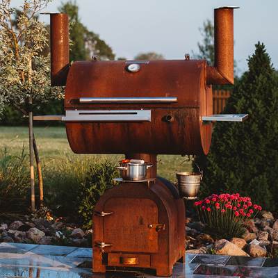 Kochende Stahlgrills Gemüsegarten Corten im Freien verrosteten vor