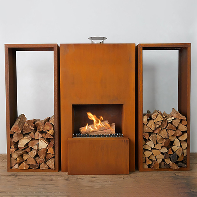 Hölzerne brennende Feuer-Stahlgrube GN-FP-510 Kamin im Freien Corten