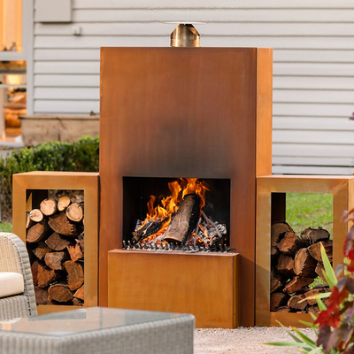 Hölzerne brennende Feuer-Stahlgrube GN-FP-510 Kamin im Freien Corten