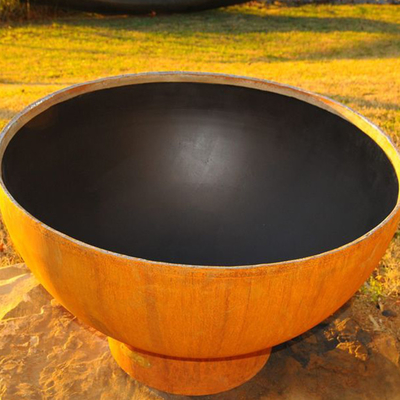 Hölzernes brennendes rundes Stahlfeuer Pit For Outdoor Camping Corten