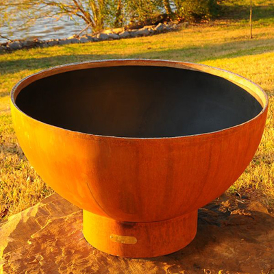Hölzernes brennendes rundes Stahlfeuer Pit For Outdoor Camping Corten
