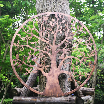 61,5 cm Bronzebaum der Leben-Metallgarten-Wand Art For Home