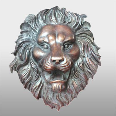 Eine 18 Zoll-Höhe verrostete Lion Face Sculpture Unique Cast-Eisen
