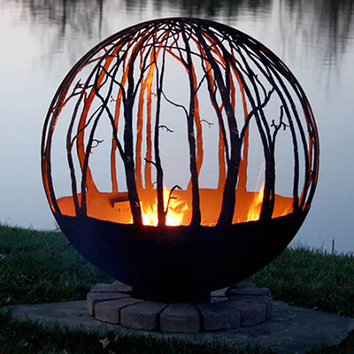 Holz im Freien, das Stahlbereich-Feuer Pit Round Custom Corten brennt