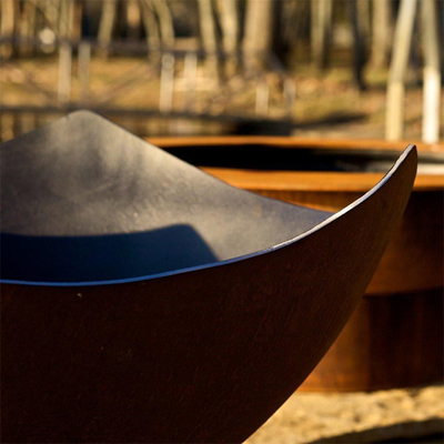 Hölzernes brennendes Stahlfeuer Pit For Patio Decor Corten