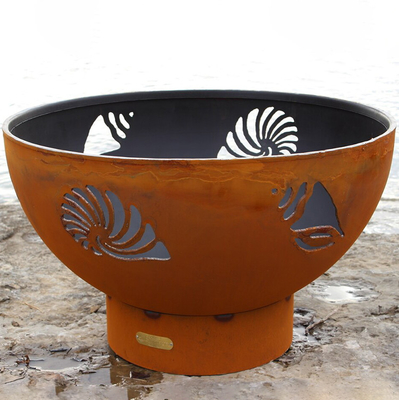 36 Zoll vor verrosteter Corten-Stahl Firepits im Freien mit Oxid-Patina