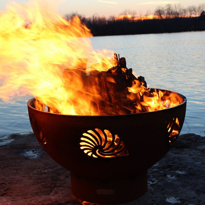 36 Zoll vor verrosteter Corten-Stahl Firepits im Freien mit Oxid-Patina
