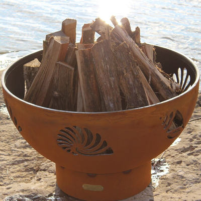 36 Zoll vor verrosteter Corten-Stahl Firepits im Freien mit Oxid-Patina