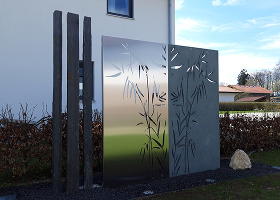 Bambusmuster asphaltieren Garten-Verzierungen, die Laser Stahlplatten-dekoratives Corten im Freien schnitt