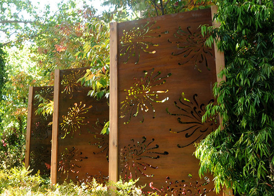 3mm Chrysanthemen-Muster-Metallgarten verziert Corten, das Stahllaser Platten schnitt