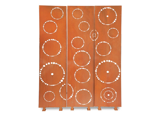 1800x900mm Metallgarten verziert Corten, das Stahlzierblenden Muster einkreisen